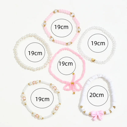 Pearl Love Bow Bracelet Set