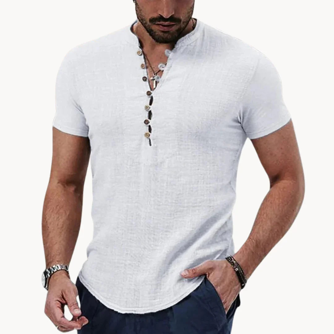 ENZO CONTI LUXE Linen-Blend Shirt