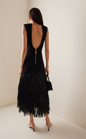 Noir Fringe Dress