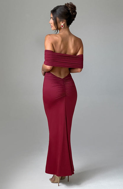Sophie Off-shoulder Backless Maxi Dress