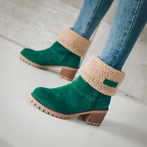 Léa | Thick Heeled Plush Lined Boots