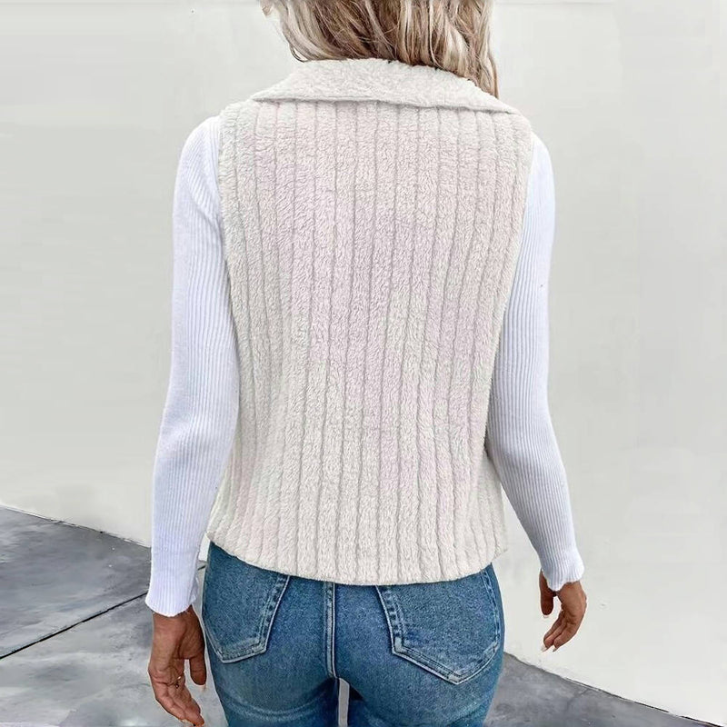 Casual Cardigan In Solid Color