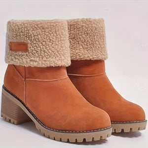 Léa | Thick Heeled Plush Lined Boots