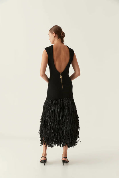 Noir Fringe Dress