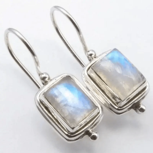 Chic Square Moonstone Earrings