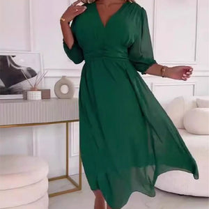 Limited Offer – 49% OFF Today! ✨ Elegant Women's V-Neck Chiffon Dress