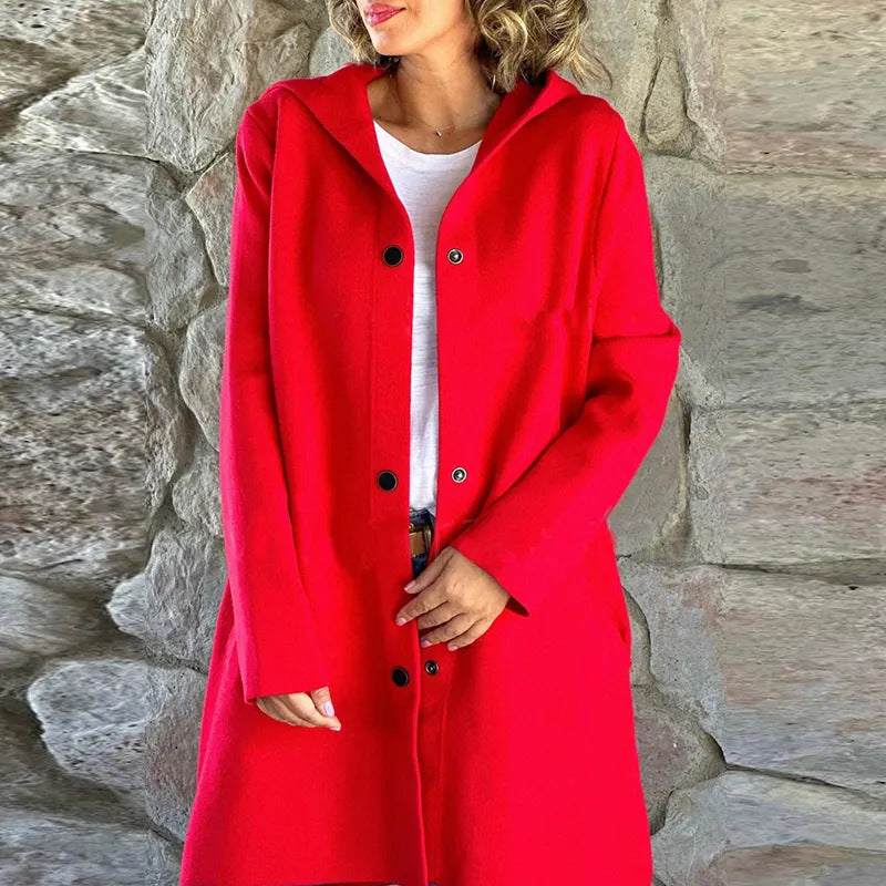 🔥New Fall Collection - 49% OFF🔥 Women's Single-Breasted Coat with Hood