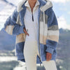 2024 Women's Faux Fur Winter Jacket with Colorblock Hood & Functional Pockets